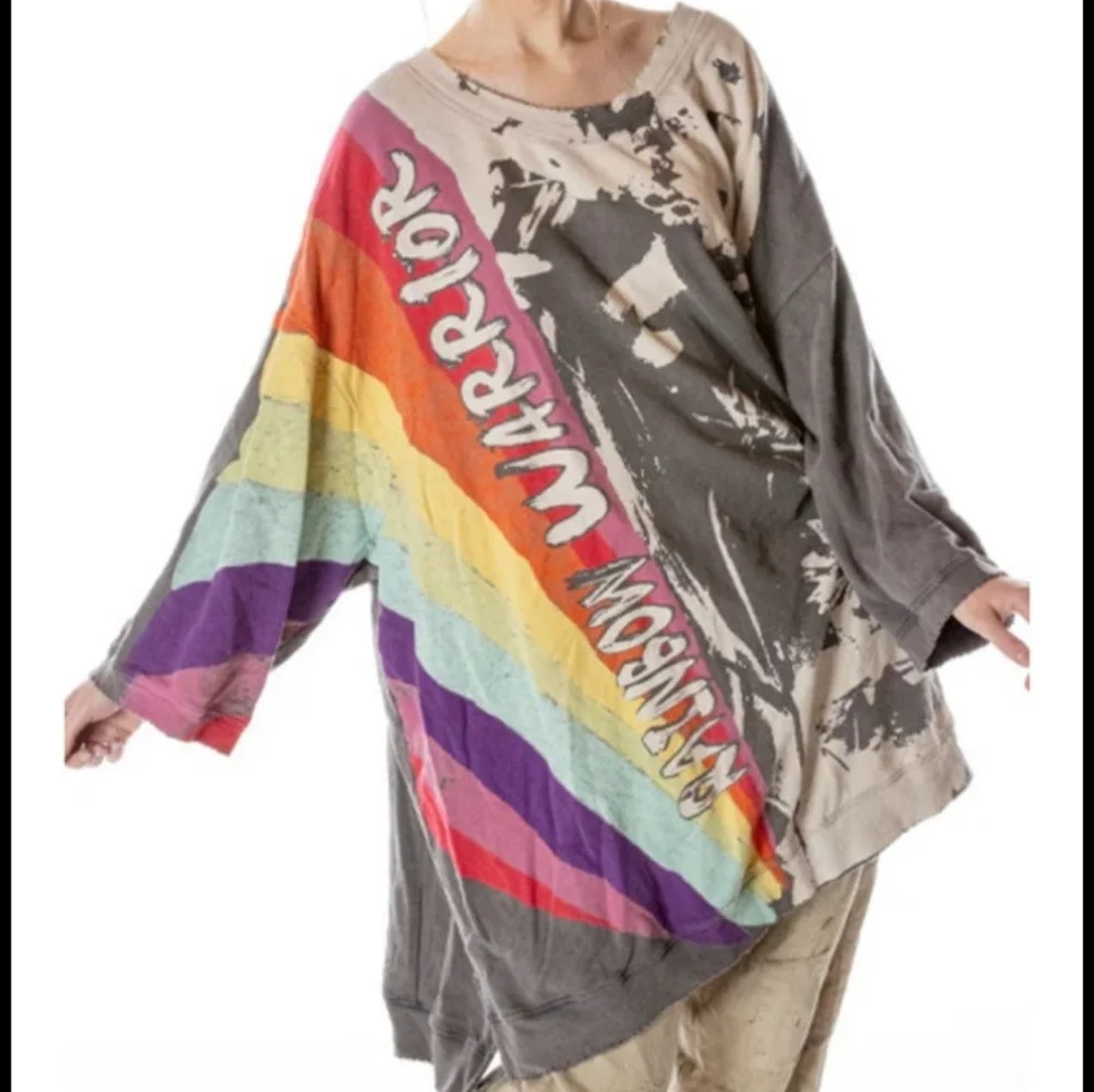 NWT Magnolia Pearl Rainbow Warrior Sweater Oversized - Picture 2 of 5